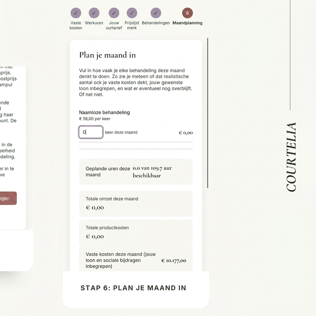 Stap 6: Maandplanning met omzet, kosten en winst